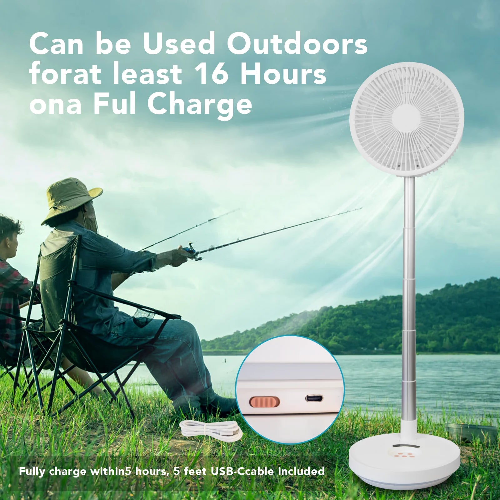 Indoor & Outdoor Retractable LED Fan