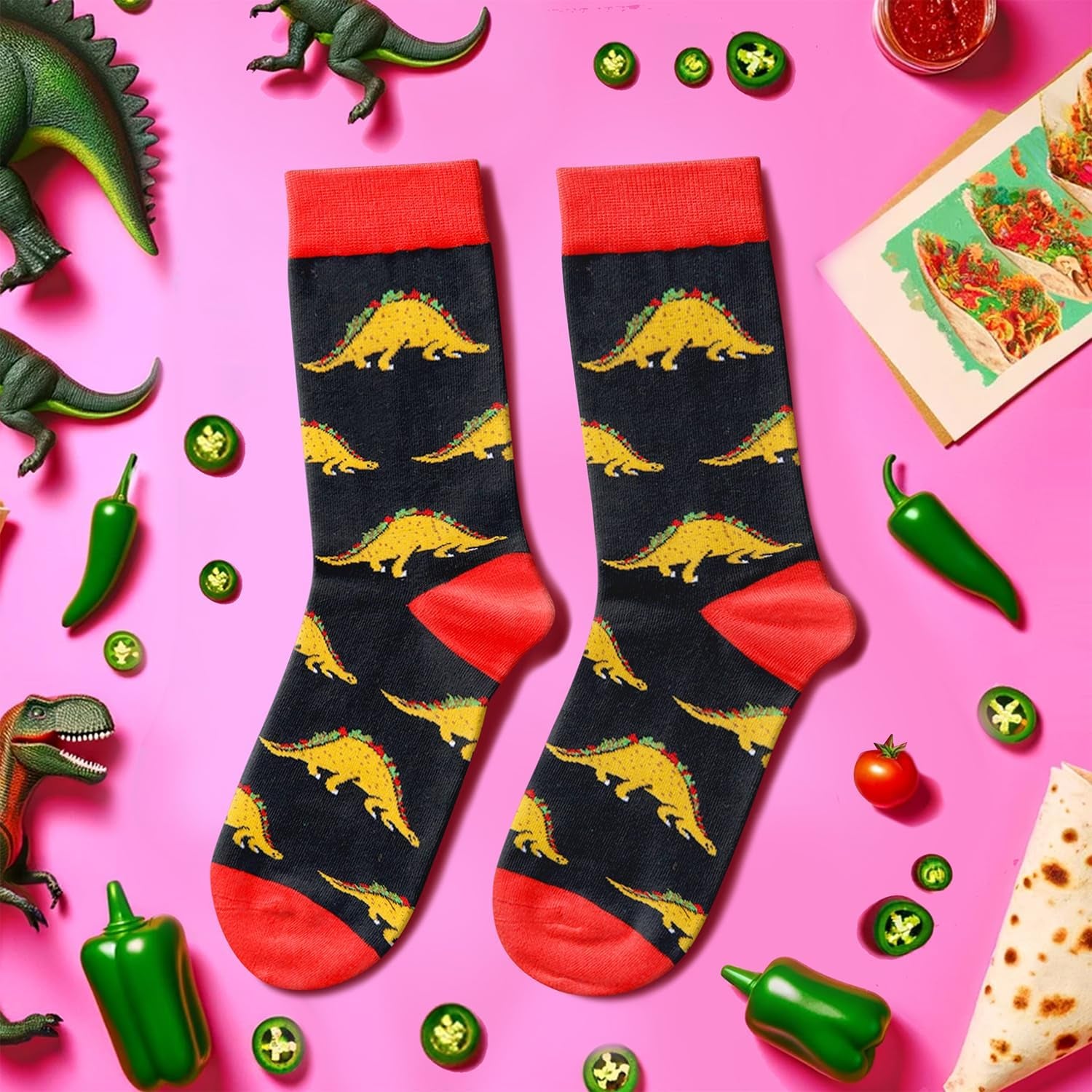 Men'S Pineapple Socks Taco Tacosaurus Socks - Funny Pineapple Taco Gifts, Novelty Silly Socks