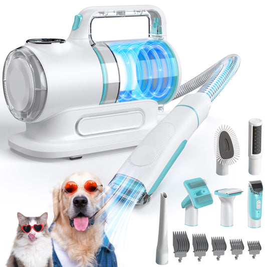 Dog Grooming Kit , 6 in 1 Pet Grooming Vacuum Kits, Dog Clippers for Grooming 11000Padog Vacuum for Shedding Grooming, Suction 99% Dog Hair, Low Noise Pet Vacuum Grooming Kit for Dog Cat